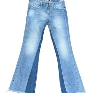 Hidden Jeans Two Tone Cropped Bell Bottom Flared Jeans Size 25